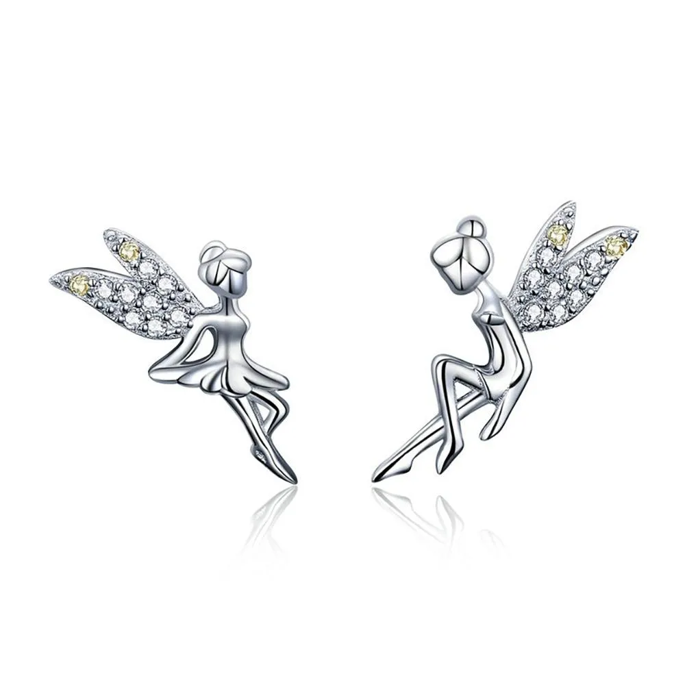 Precious Silver Fairy Stud Earrings