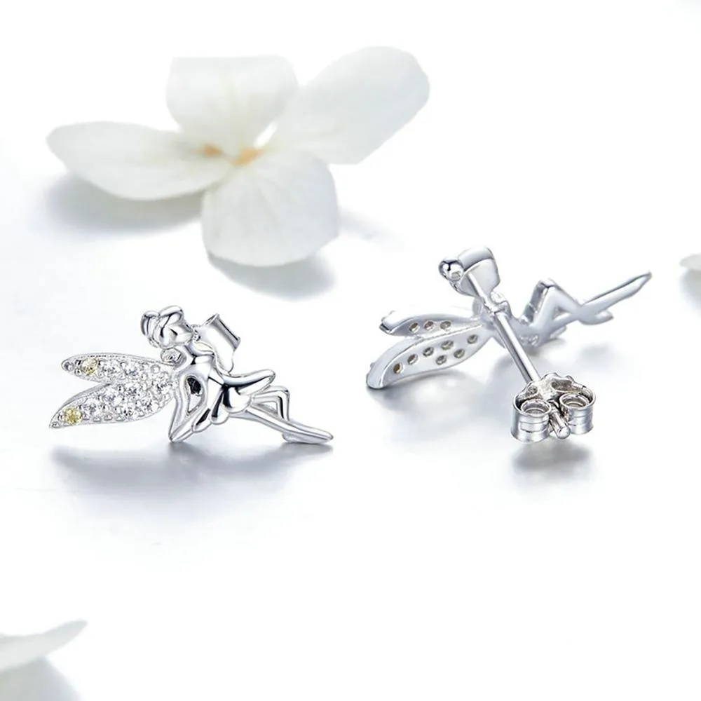 Precious Silver Fairy Stud Earrings