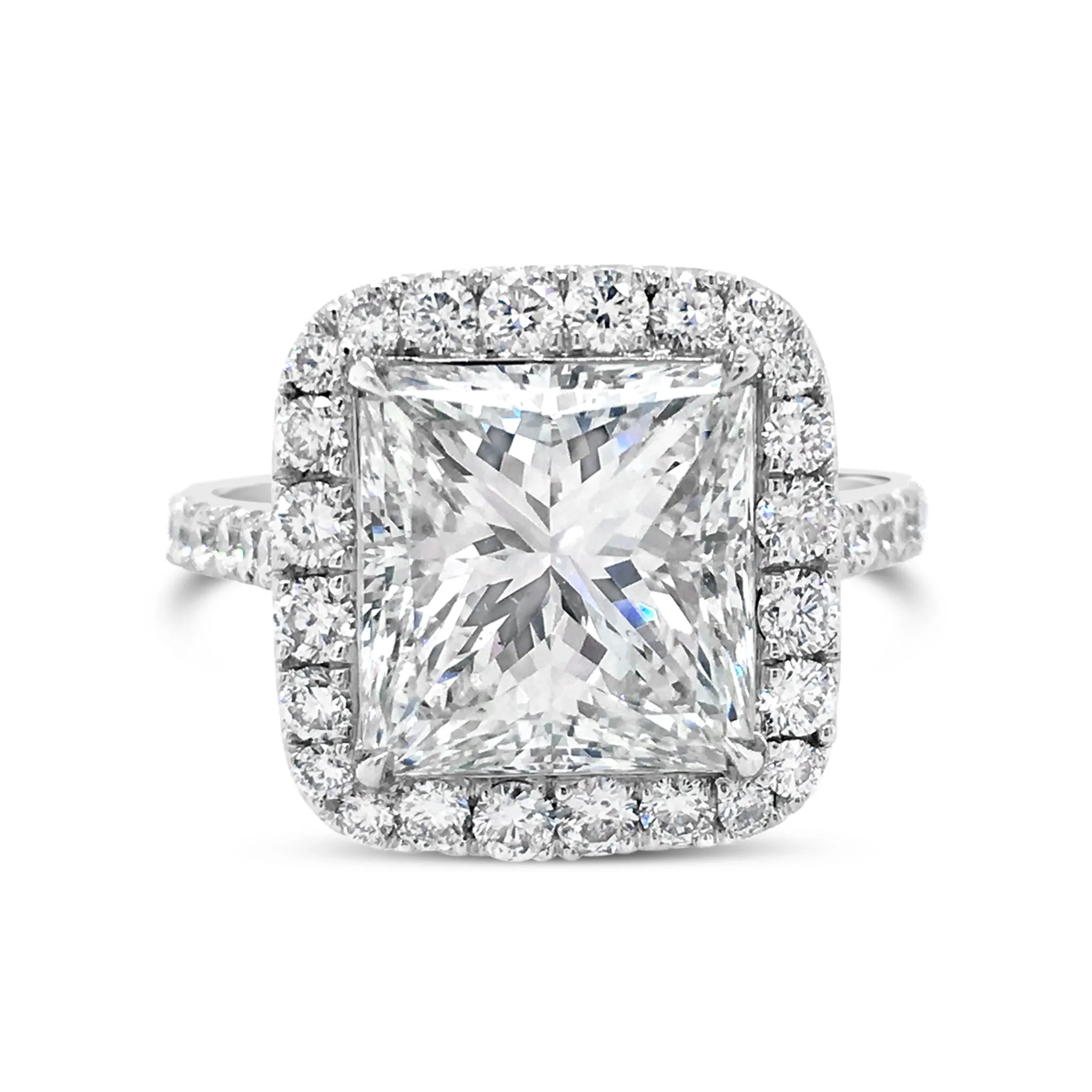 Princess-Cut Diamond Halo Engagement Ring