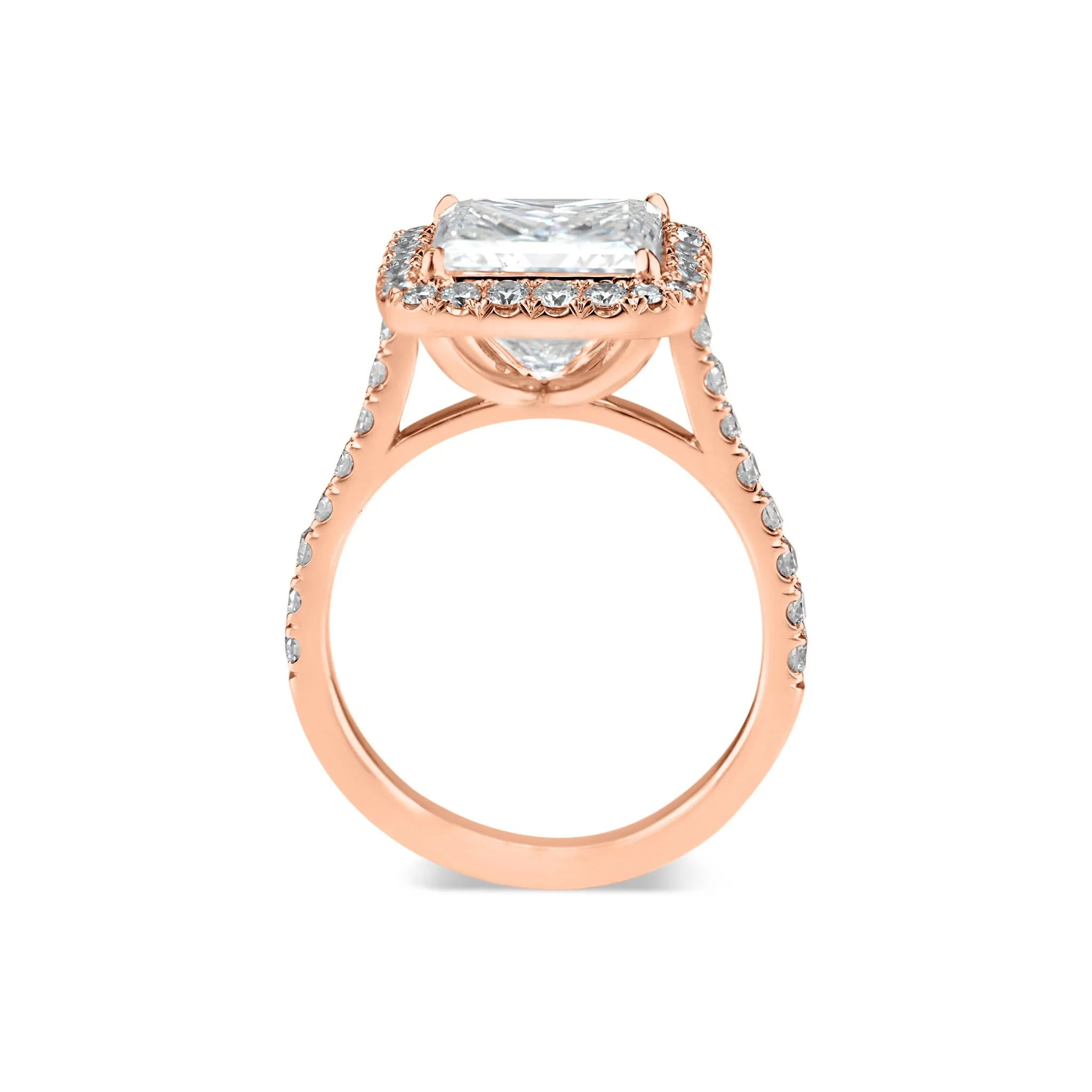 Princess-Cut Diamond Halo Engagement Ring