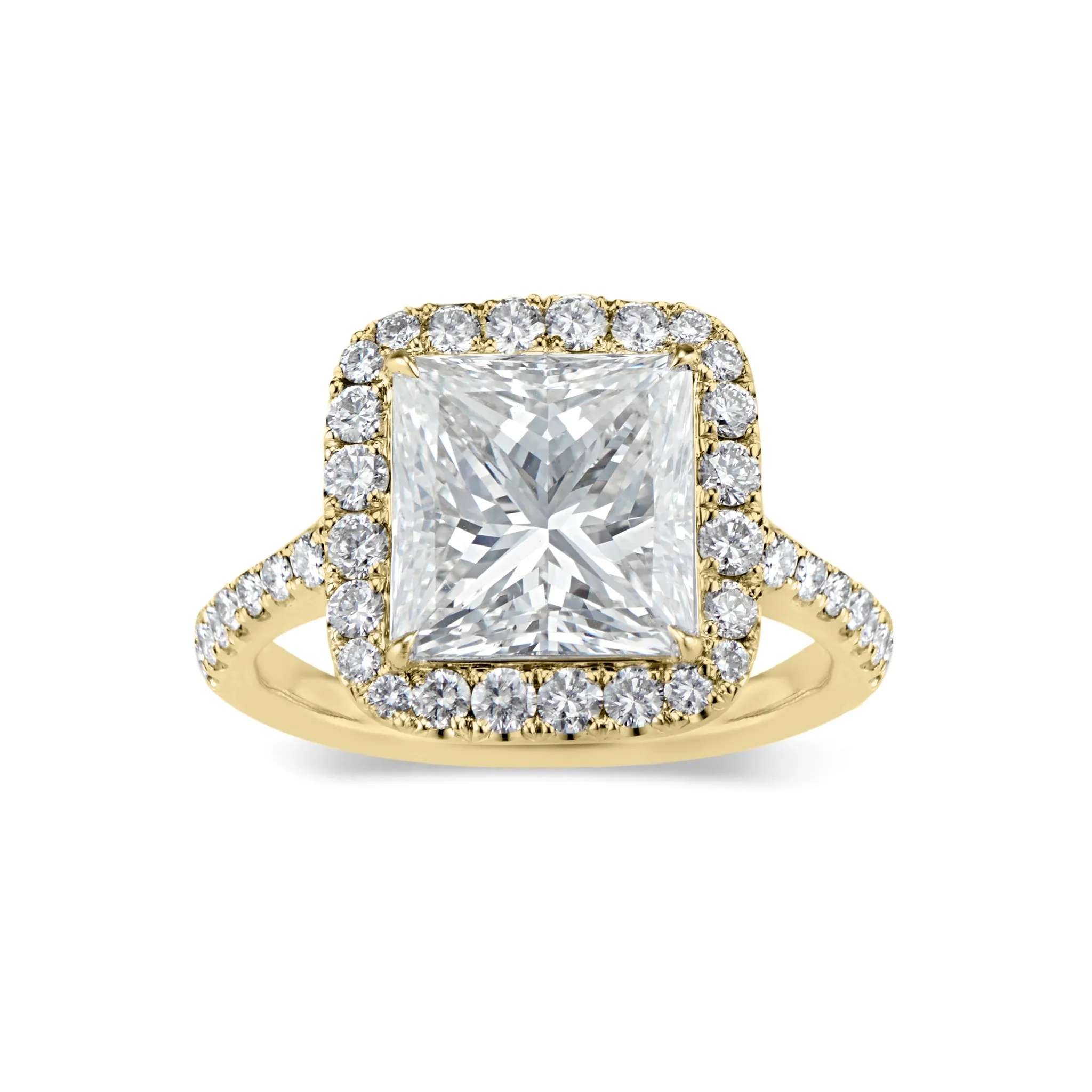 Princess-Cut Diamond Halo Engagement Ring