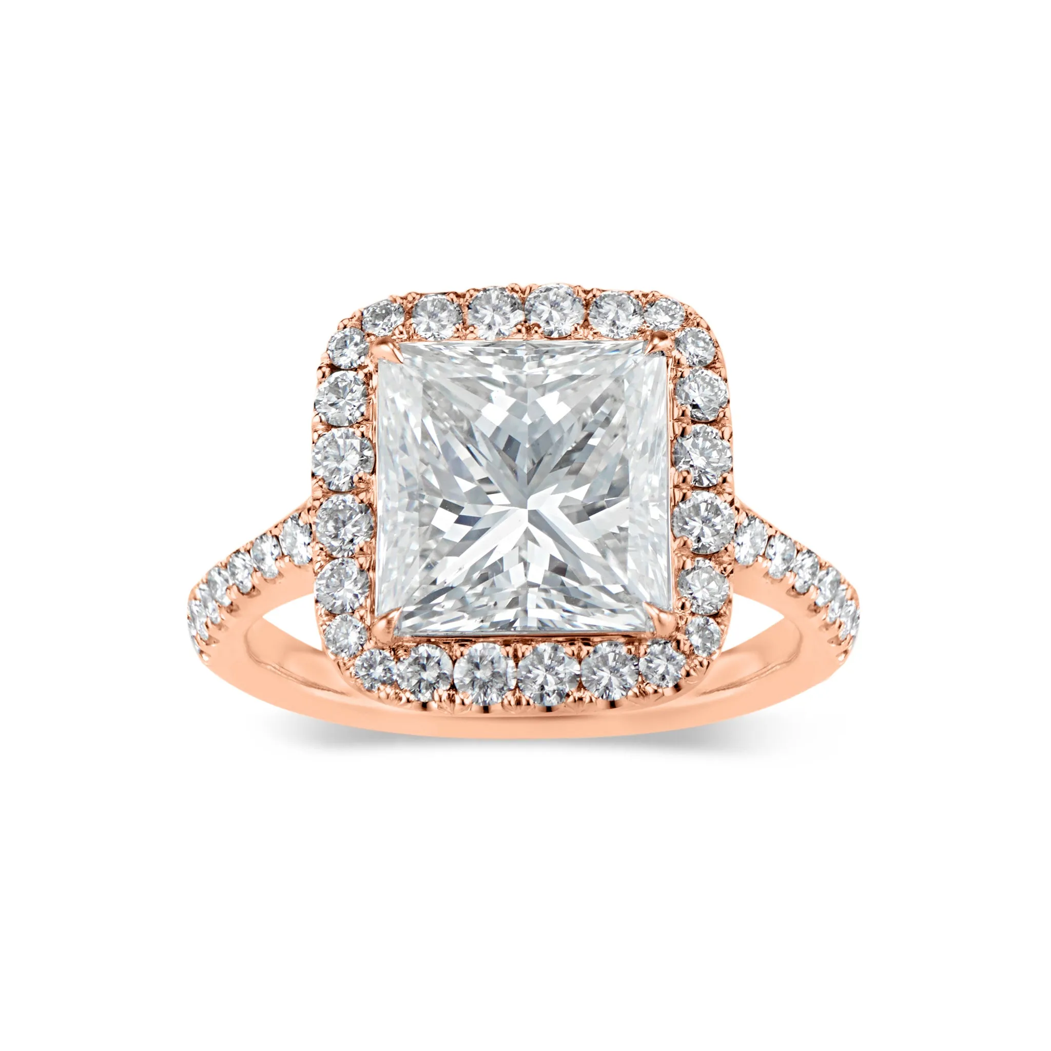 Princess-Cut Diamond Halo Engagement Ring