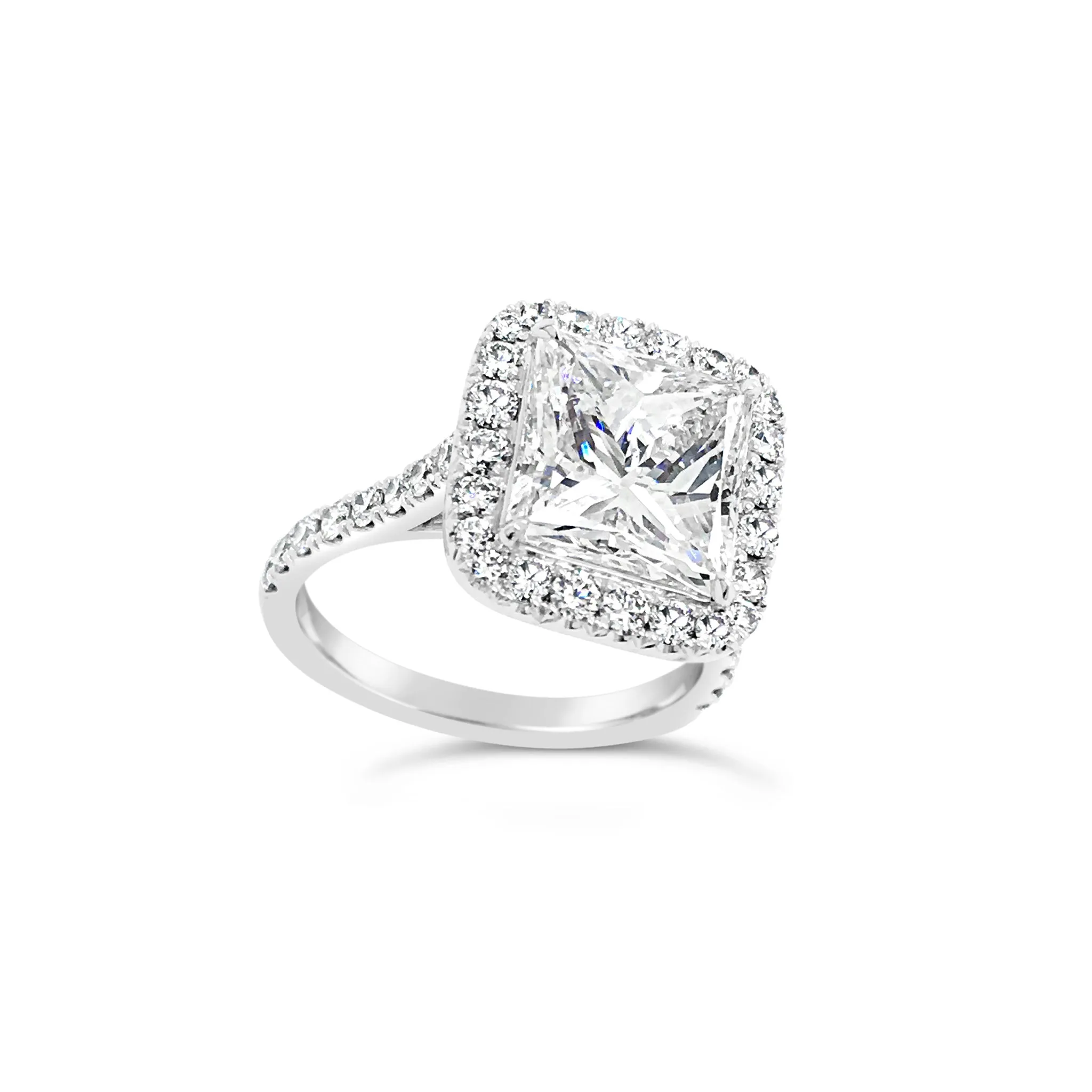 Princess-Cut Diamond Halo Engagement Ring