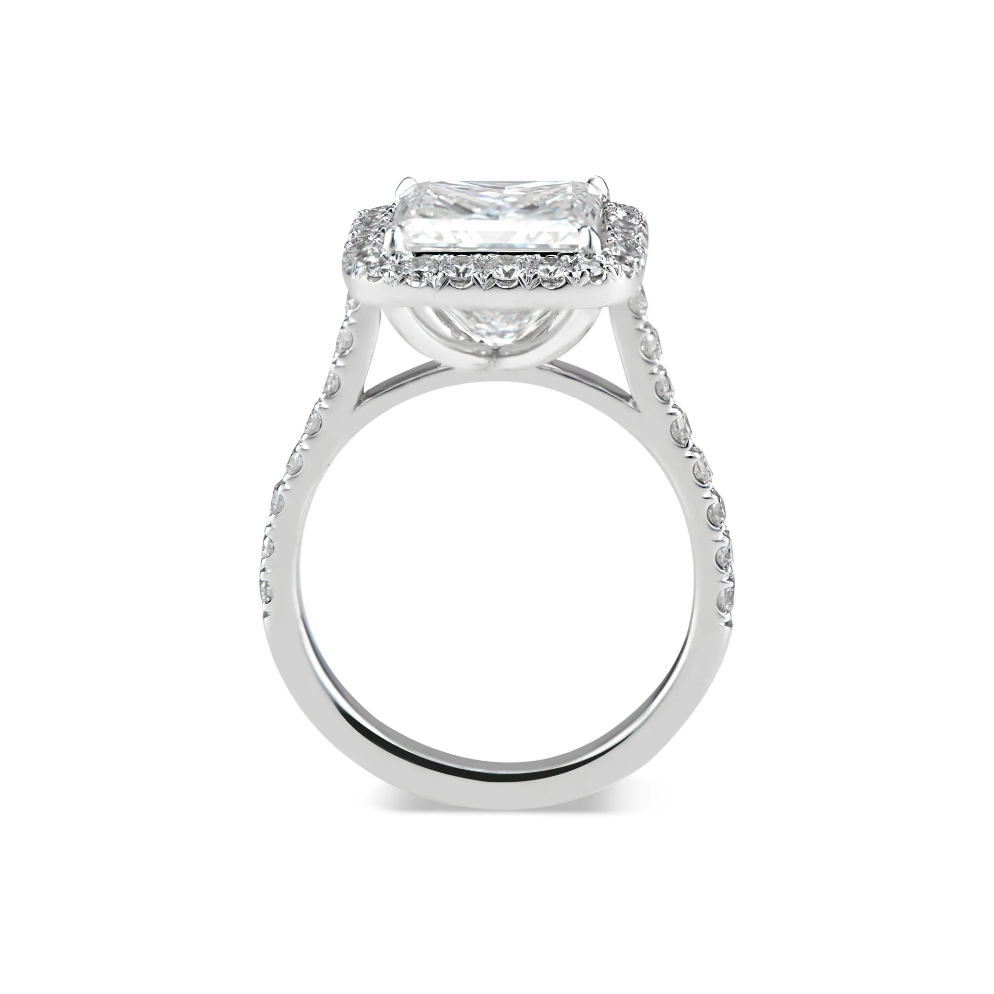 Princess-Cut Diamond Halo Engagement Ring