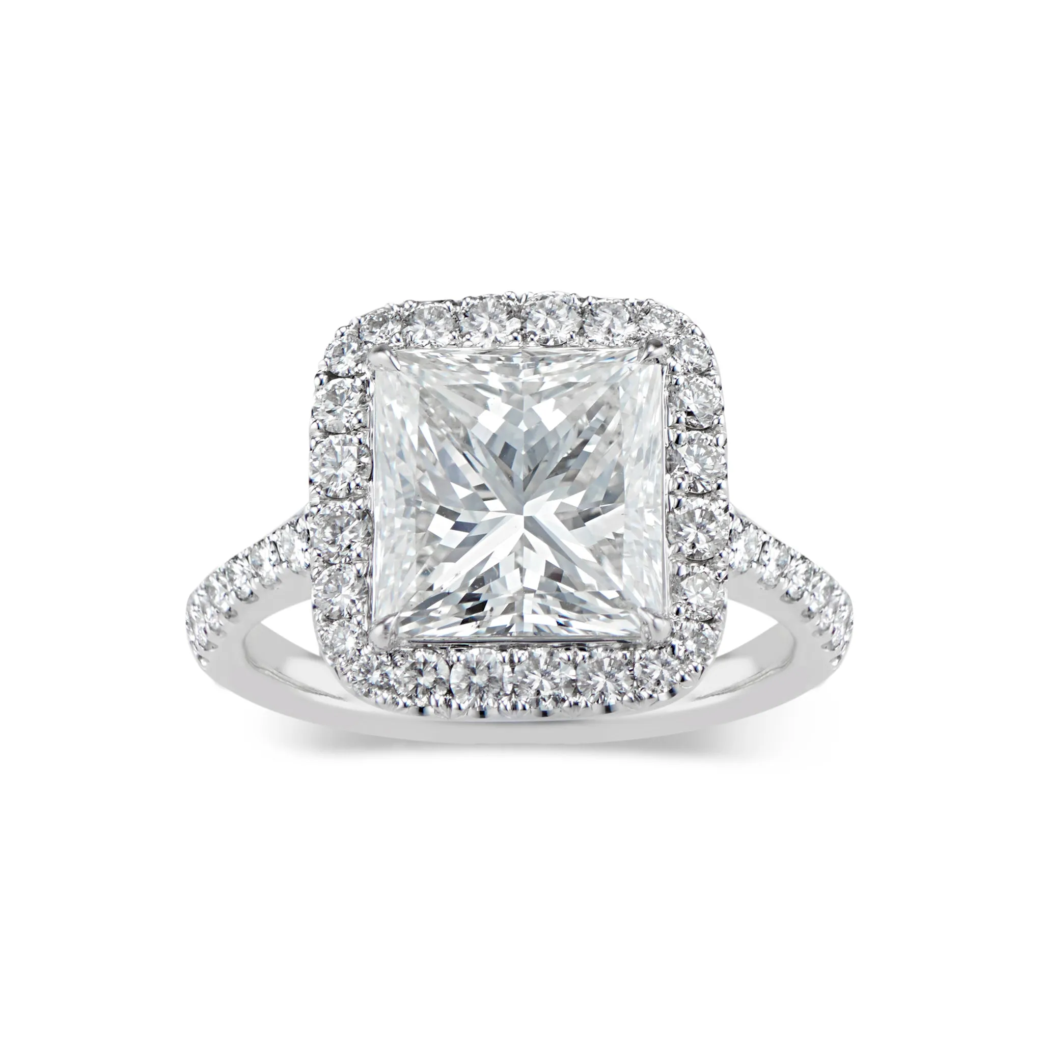 Princess-Cut Diamond Halo Engagement Ring