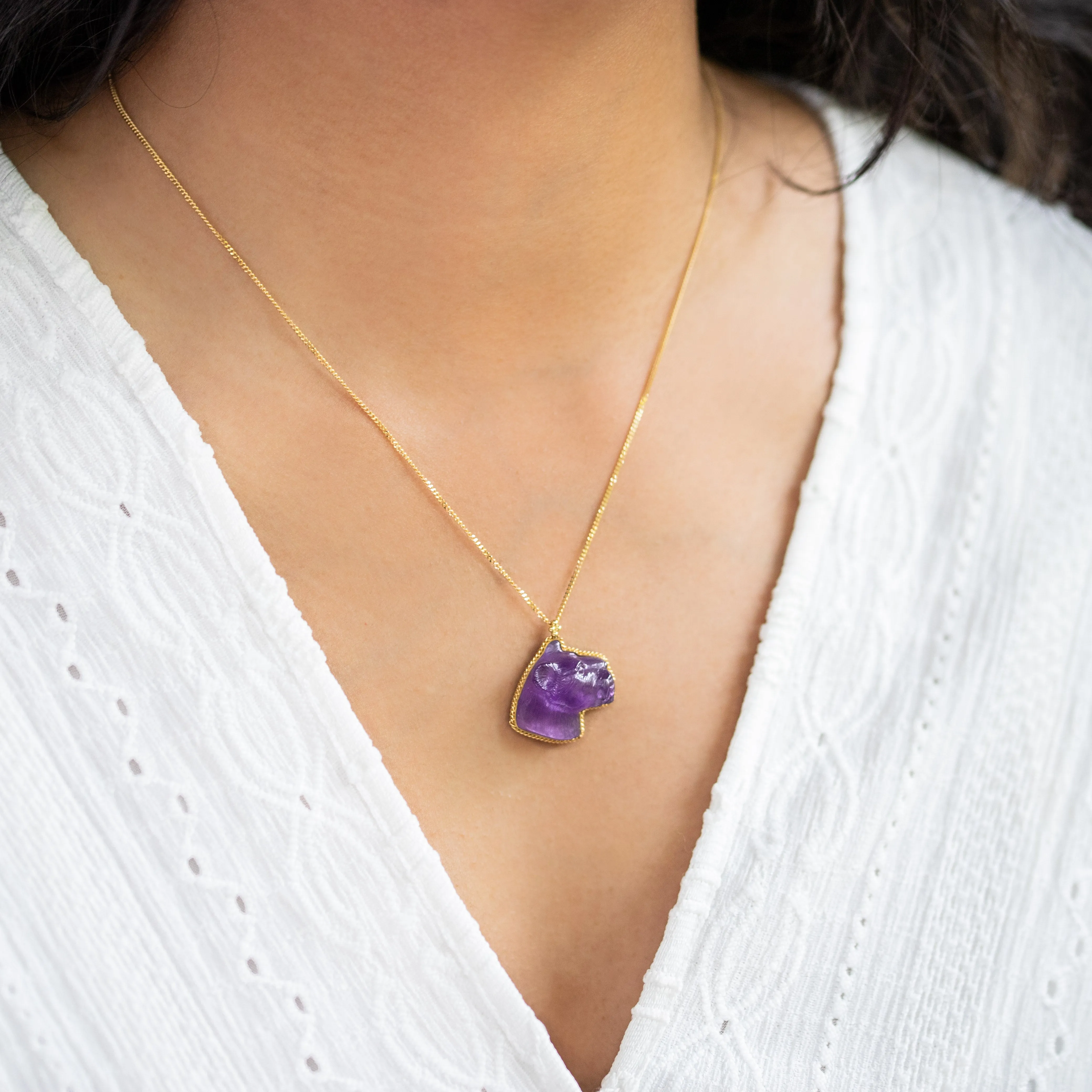 Purple Panther Necklace
