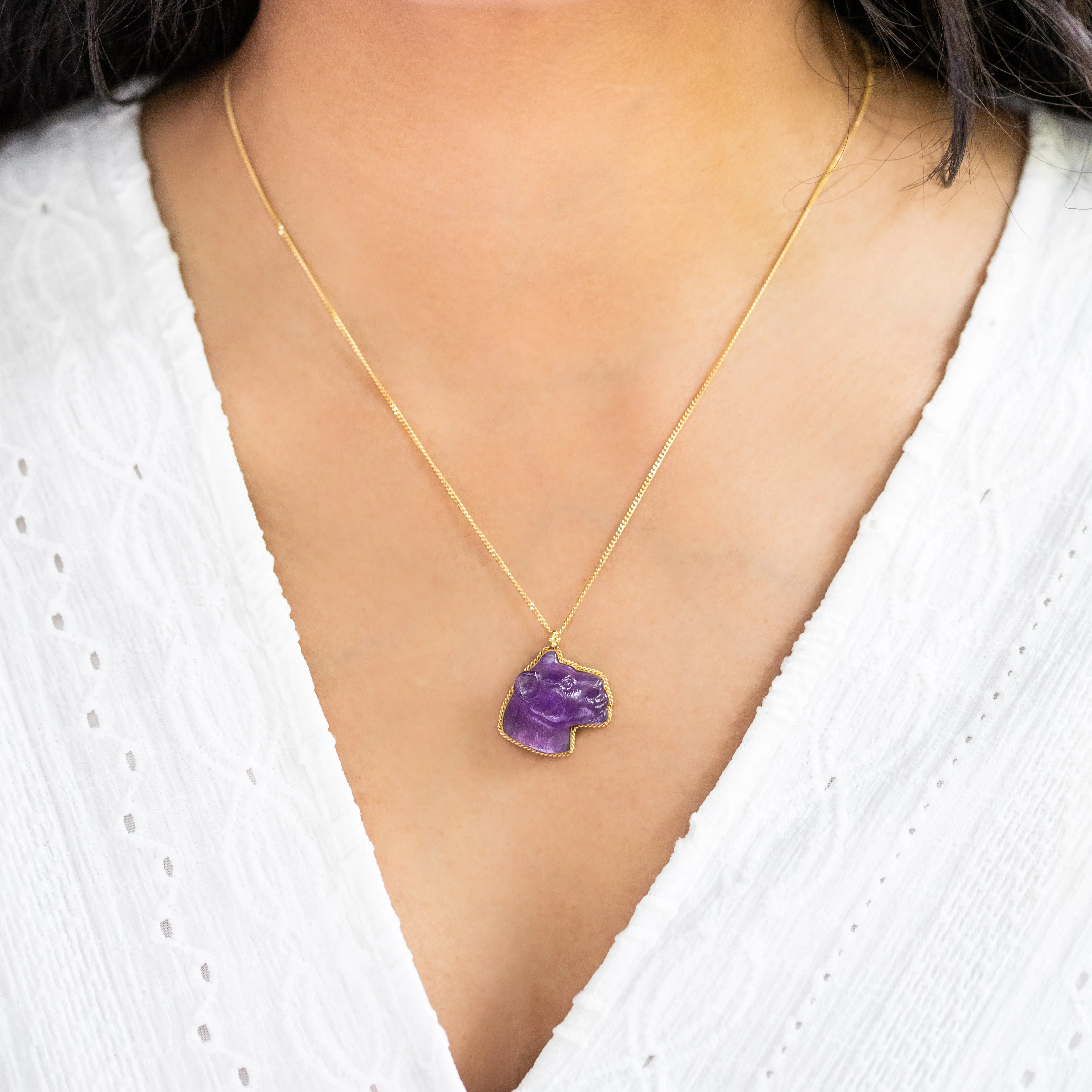 Purple Panther Necklace