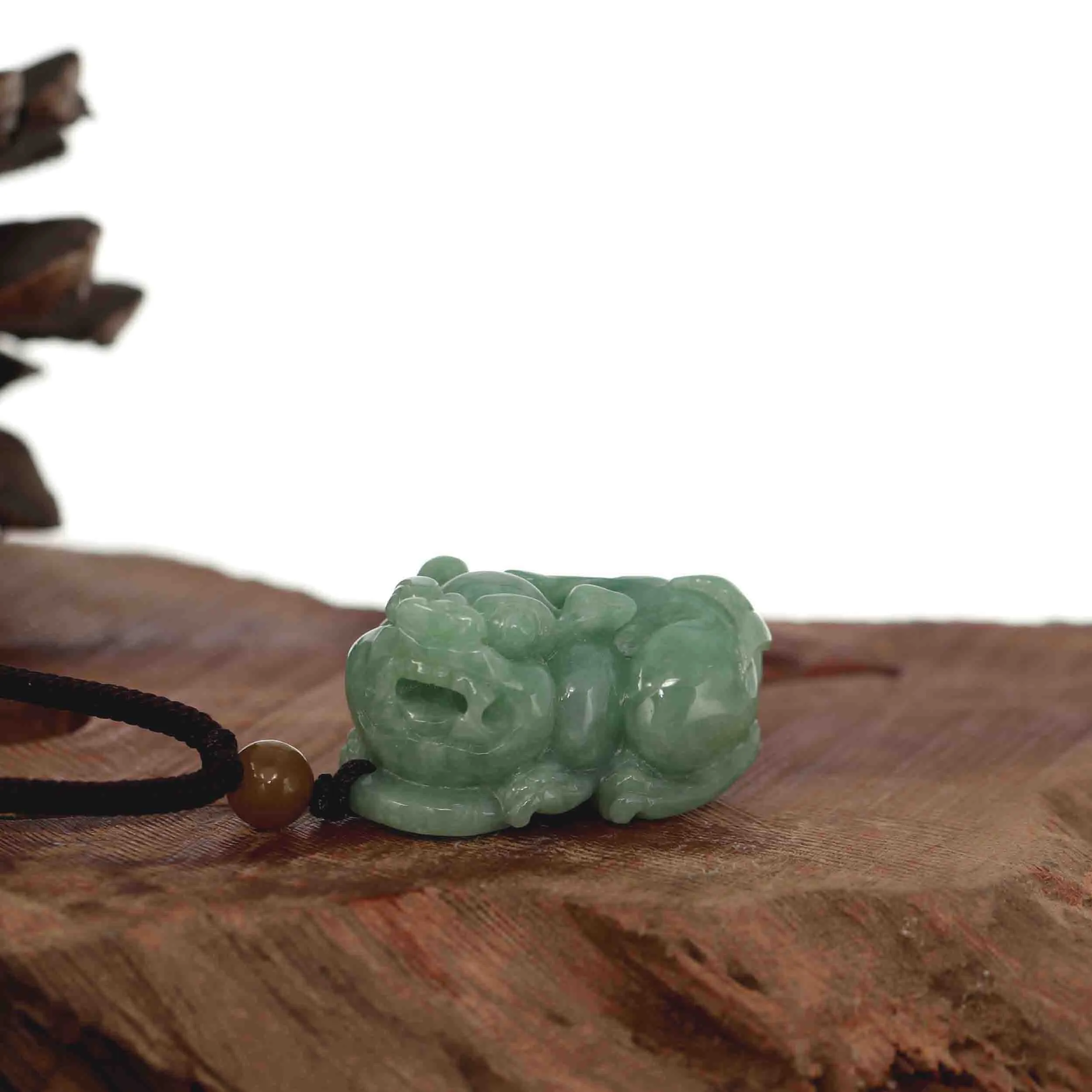 RealJade® Co. Pi Xiu Genuine Burmese Green Jadeite Jade PiXiu Pendant Necklace (FengShui Lucky)