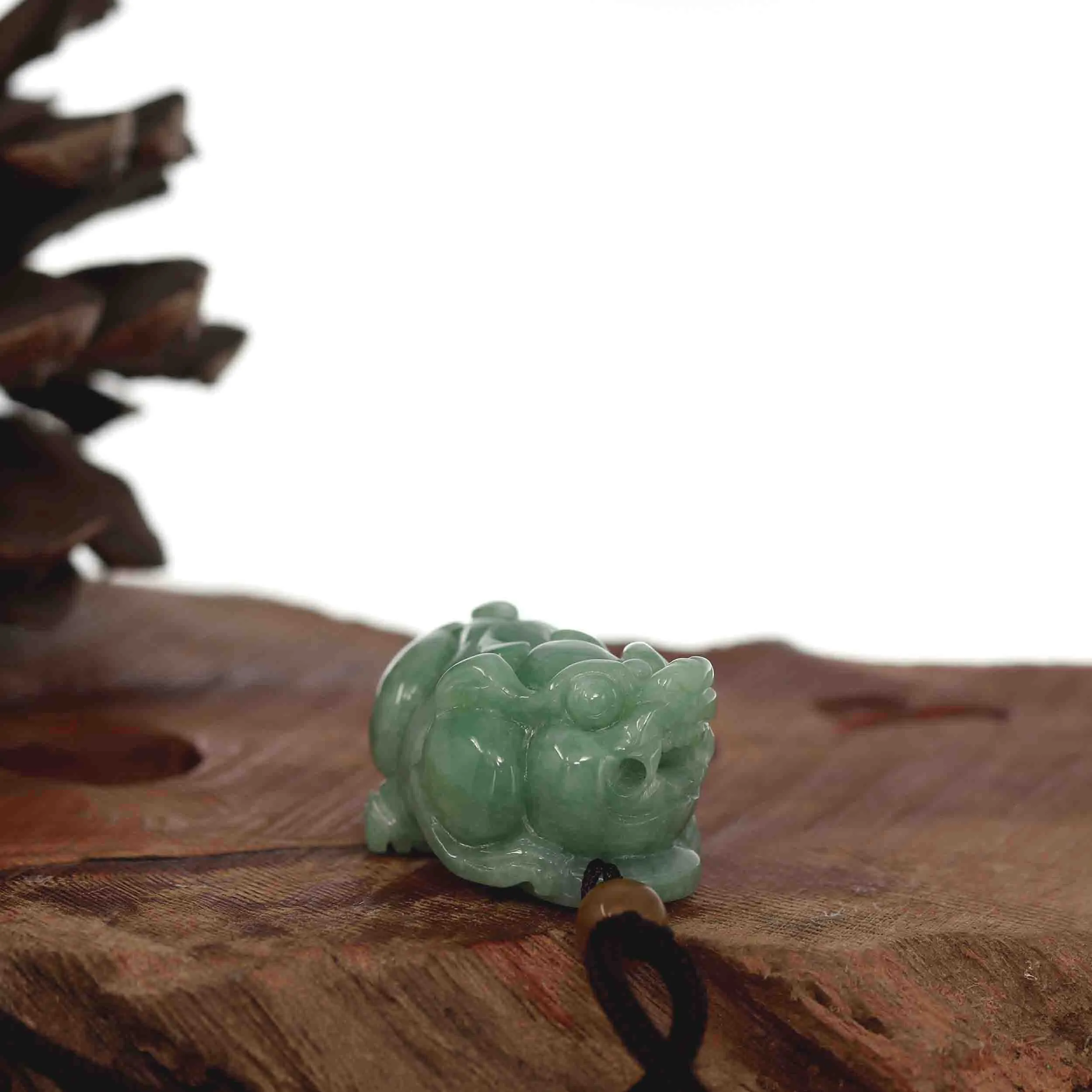 RealJade® Co. Pi Xiu Genuine Burmese Green Jadeite Jade PiXiu Pendant Necklace (FengShui Lucky)