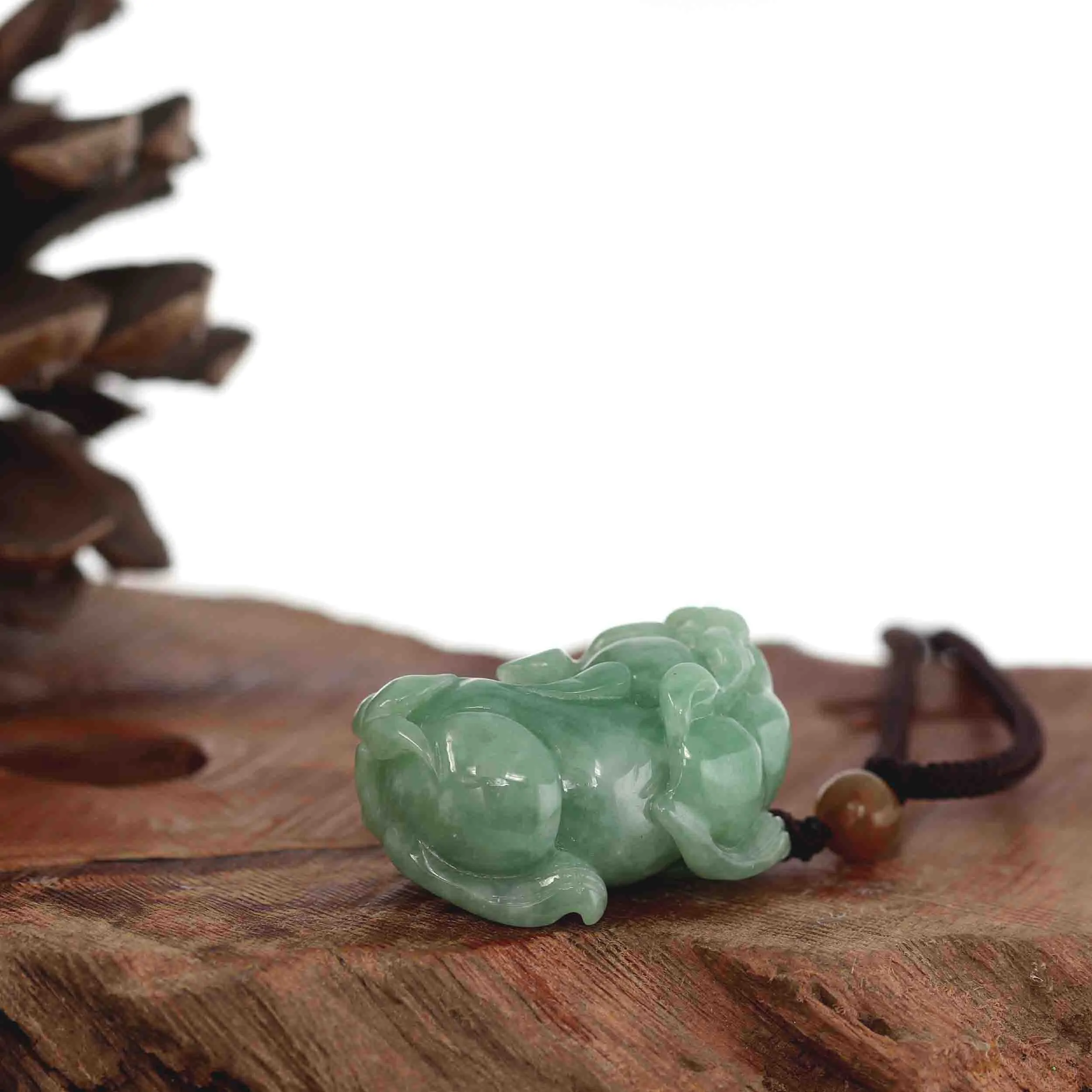 RealJade® Co. Pi Xiu Genuine Burmese Green Jadeite Jade PiXiu Pendant Necklace (FengShui Lucky)
