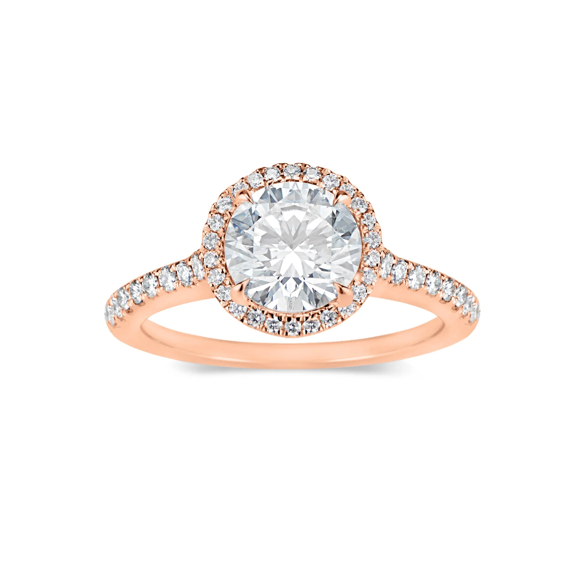 Round Halo Diamond Engagement Ring with Diamond-Set Gallery