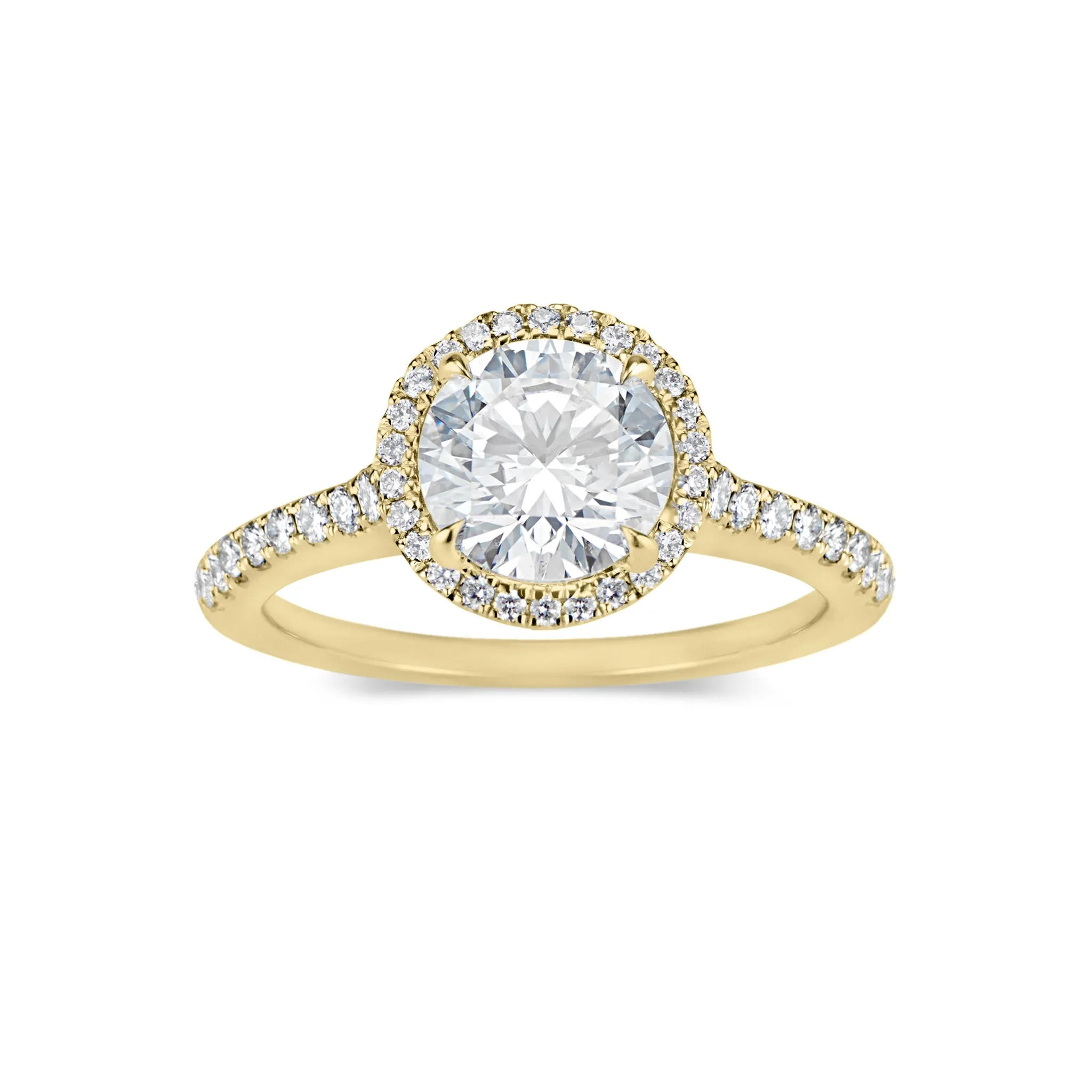 Round Halo Diamond Engagement Ring with Diamond-Set Gallery