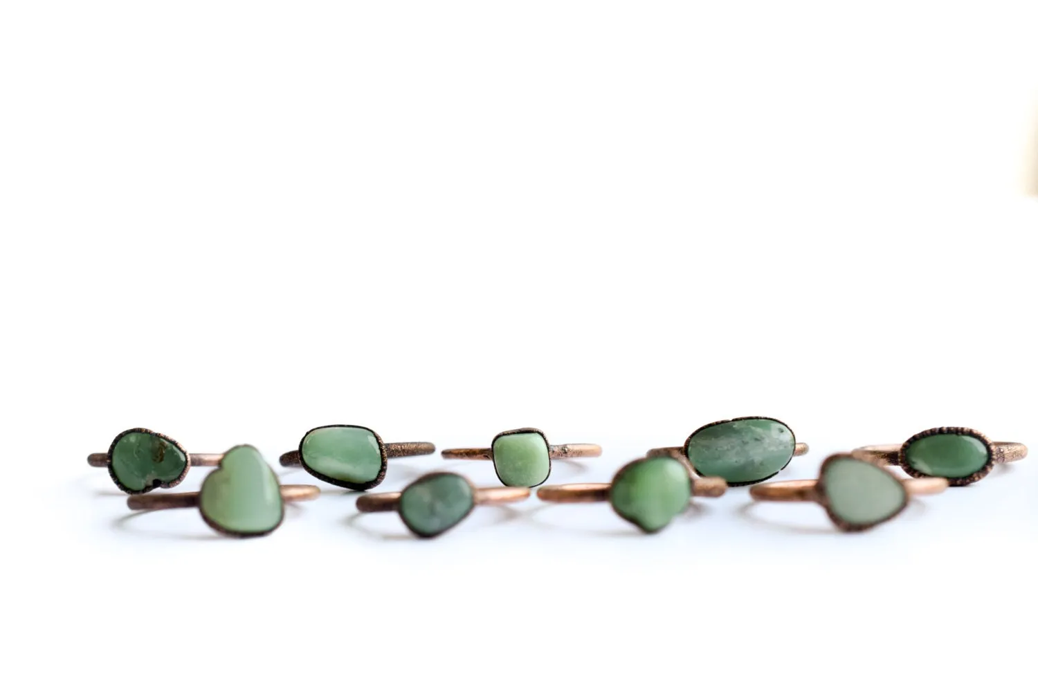 SALE Chrysoprase ring | Tumbled chrysoprase crystal ring