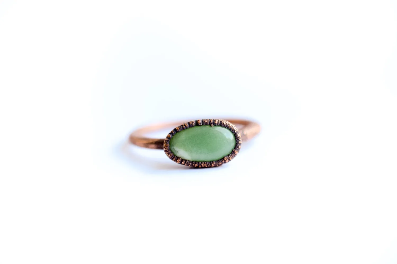 SALE Chrysoprase ring | Tumbled chrysoprase crystal ring