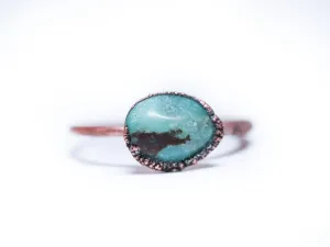 SALE Chrysoprase ring | Tumbled chrysoprase crystal ring