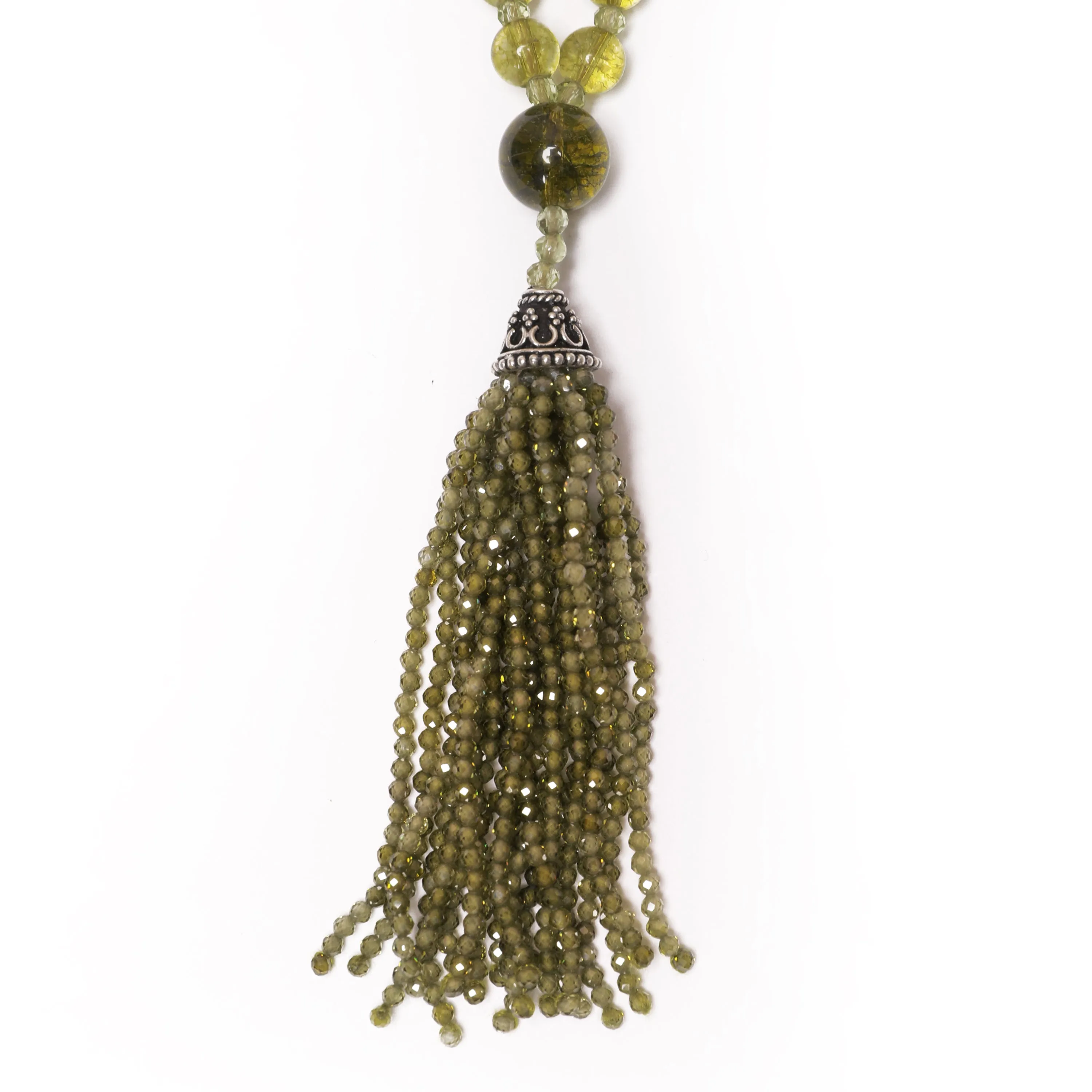 Semi Precious Peridot Mala Necklace