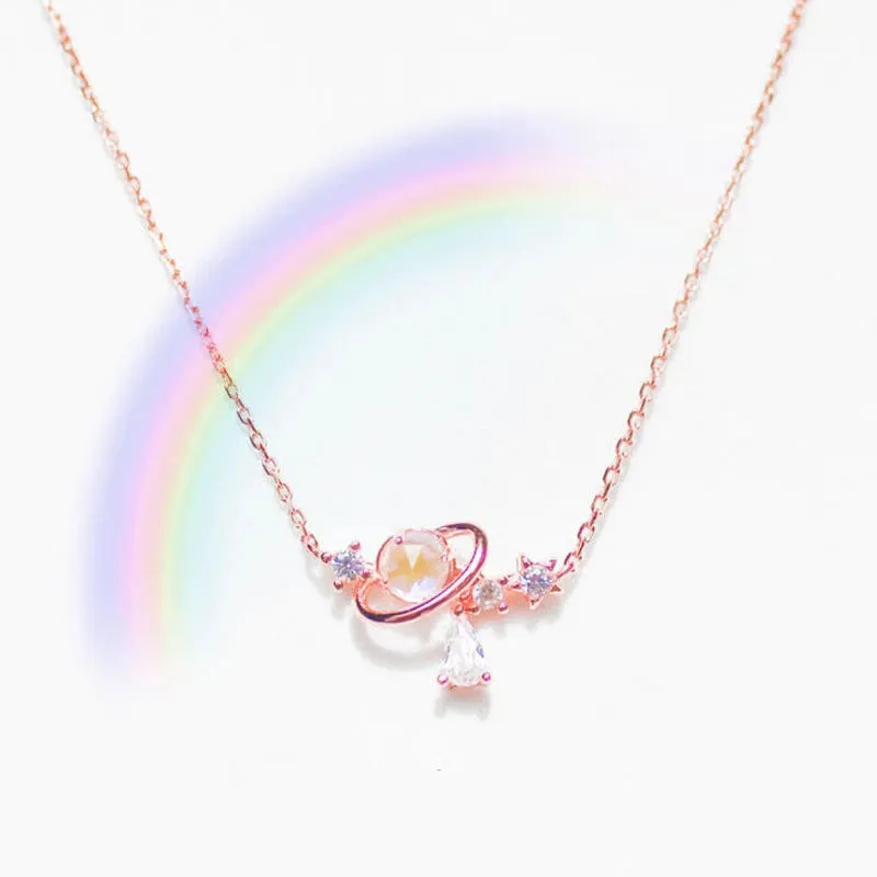 Shimmering Waterdrop Moonstone Pendant Necklaces