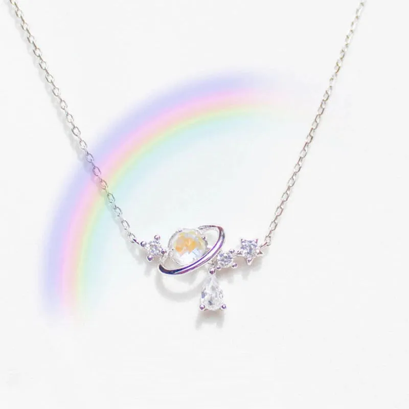Shimmering Waterdrop Moonstone Pendant Necklaces