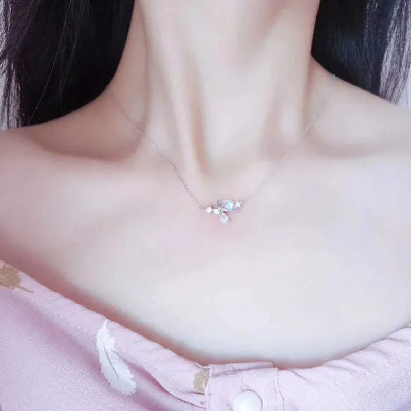 Shimmering Waterdrop Moonstone Pendant Necklaces
