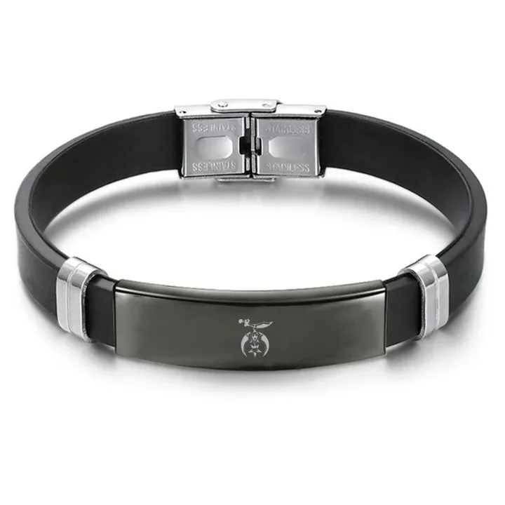 Shriners Bracelet - Steel & Leather