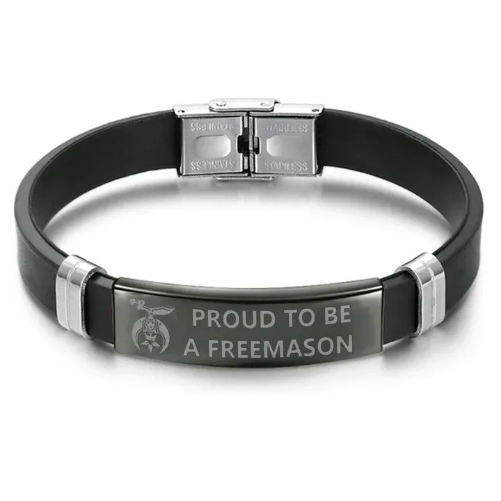 Shriners Bracelet - Steel & Leather