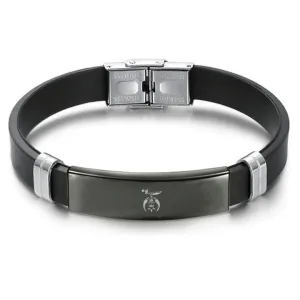 Shriners Bracelet - Steel & Leather