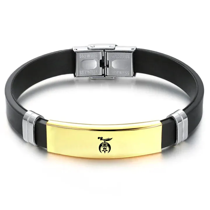 Shriners Bracelet - Steel & Leather
