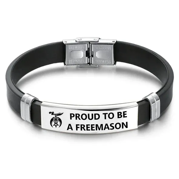 Shriners Bracelet - Steel & Leather