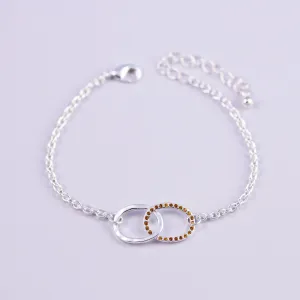 Silver Topaz November Birthstone Infinity Bracelet