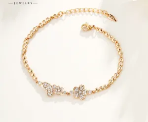 Small fresh flowers micro-studded with zirconium bracelet for women light luxury niche design