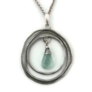 Sterling Silver and Gemstone Necklace Shown with Chalcedony N339  by Joanna Craft Jewelry Design