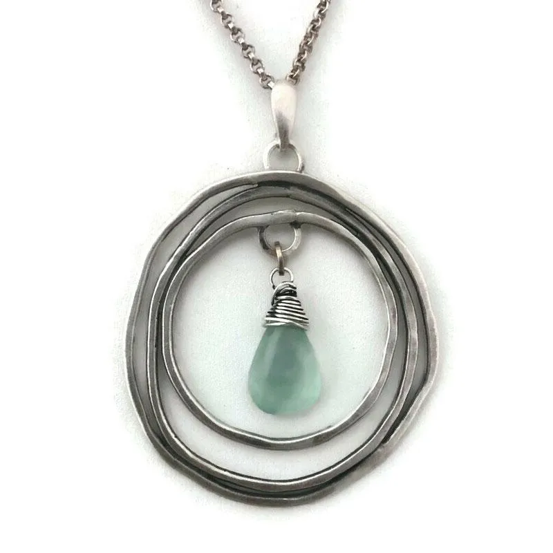 Sterling Silver and Gemstone Necklace Shown with Chalcedony N339  by Joanna Craft Jewelry Design