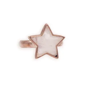 Sterling Silver Rainbow Moonstone Star Ring