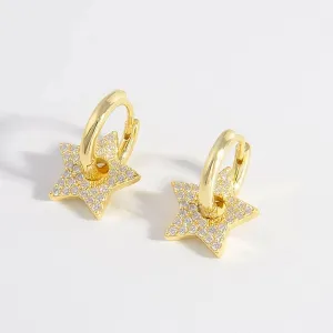 Sterling silver star zircon studs
