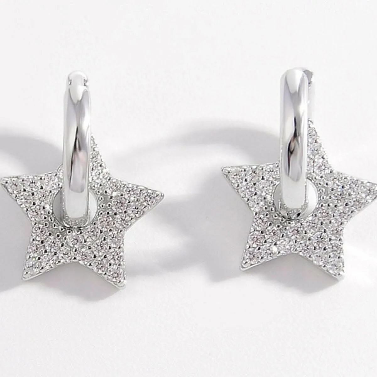 Sterling silver star zircon studs