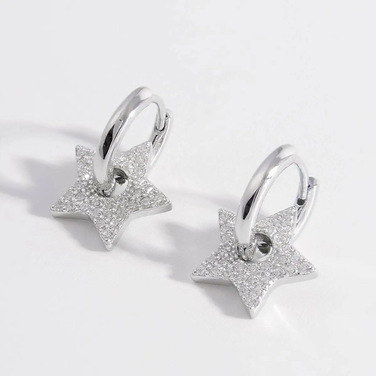 Sterling silver star zircon studs