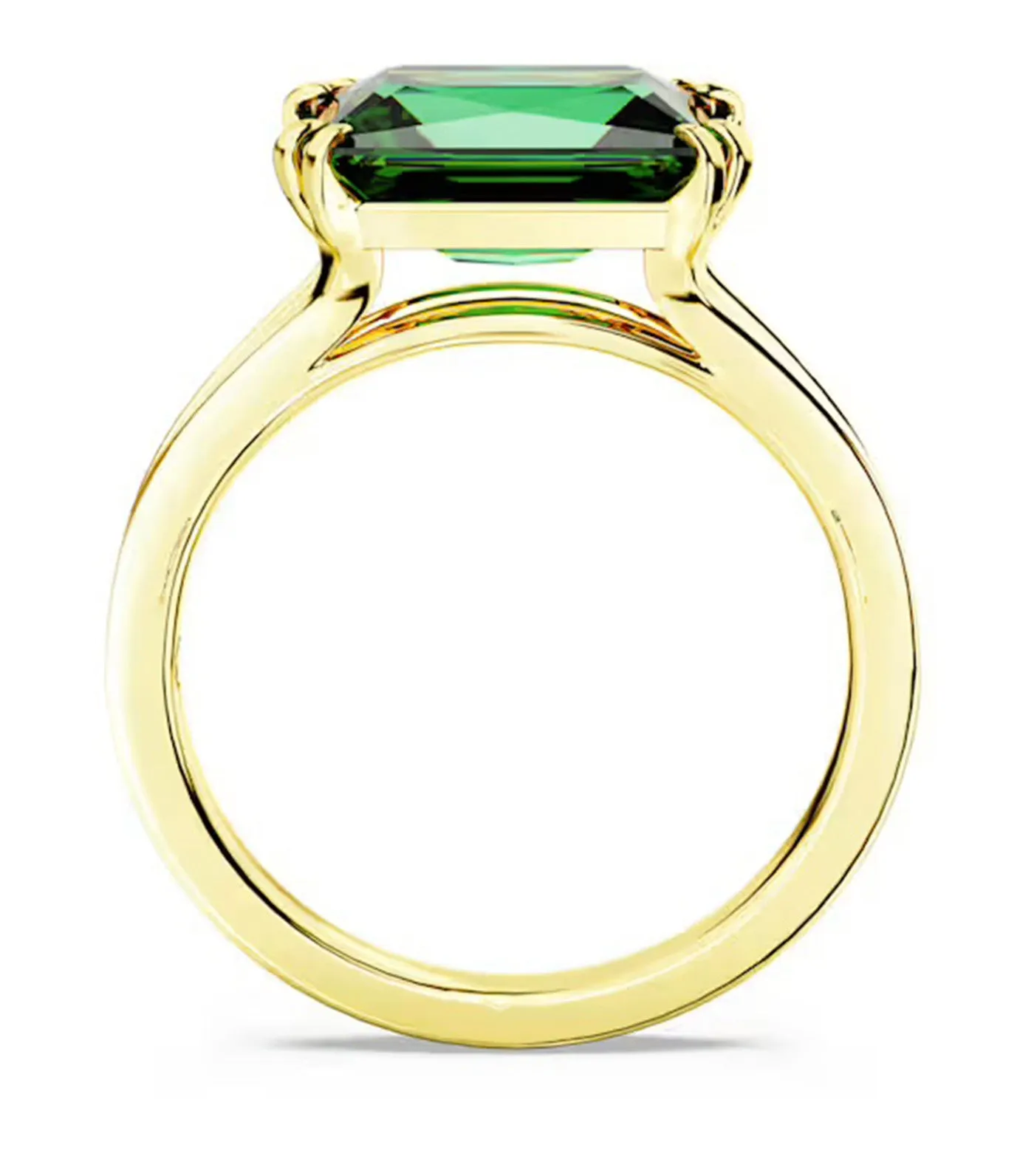 Stilla Cocktail Ring Rectangular Cut, Green, Gold-Tone Plated
