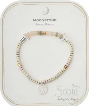 Stone Intention Charm Bracelet - Moonstone/Silver/Gold