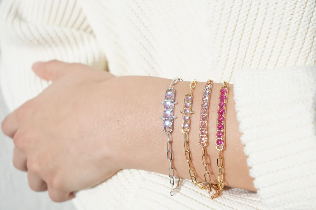 The "Dalida" Moonstone Bar Bracelet - Available by Special Order