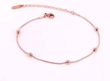 The Same Wild Steel Ball Snake Bone Chain Rose Gold Bracelet Anklet European And Korean New Titanium Steel Jewelry