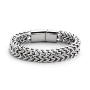 Titanium Steel Double Layer Bracelet with Magnet Clasp 磁鐵扣鈦鋼雙層手鍊 (KJBR16025)