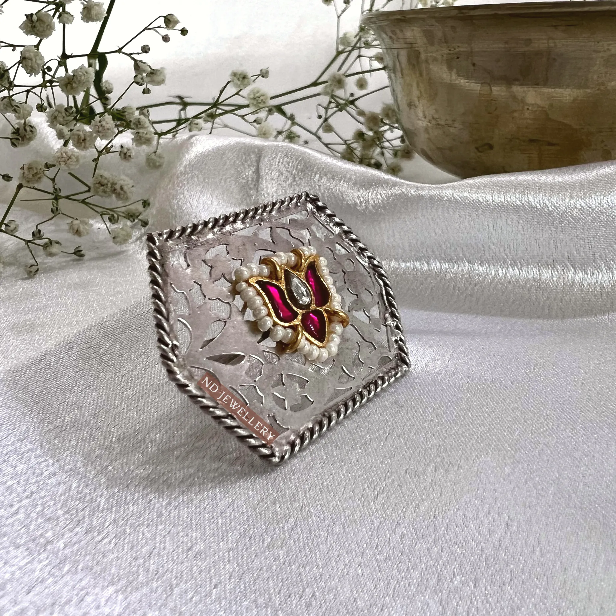 Tribal Kavach Silver Ring