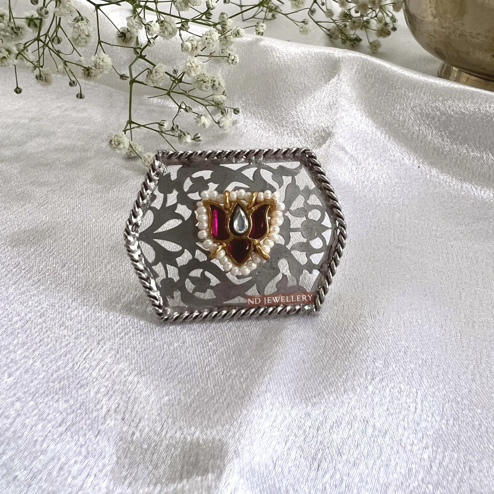 Tribal Kavach Silver Ring