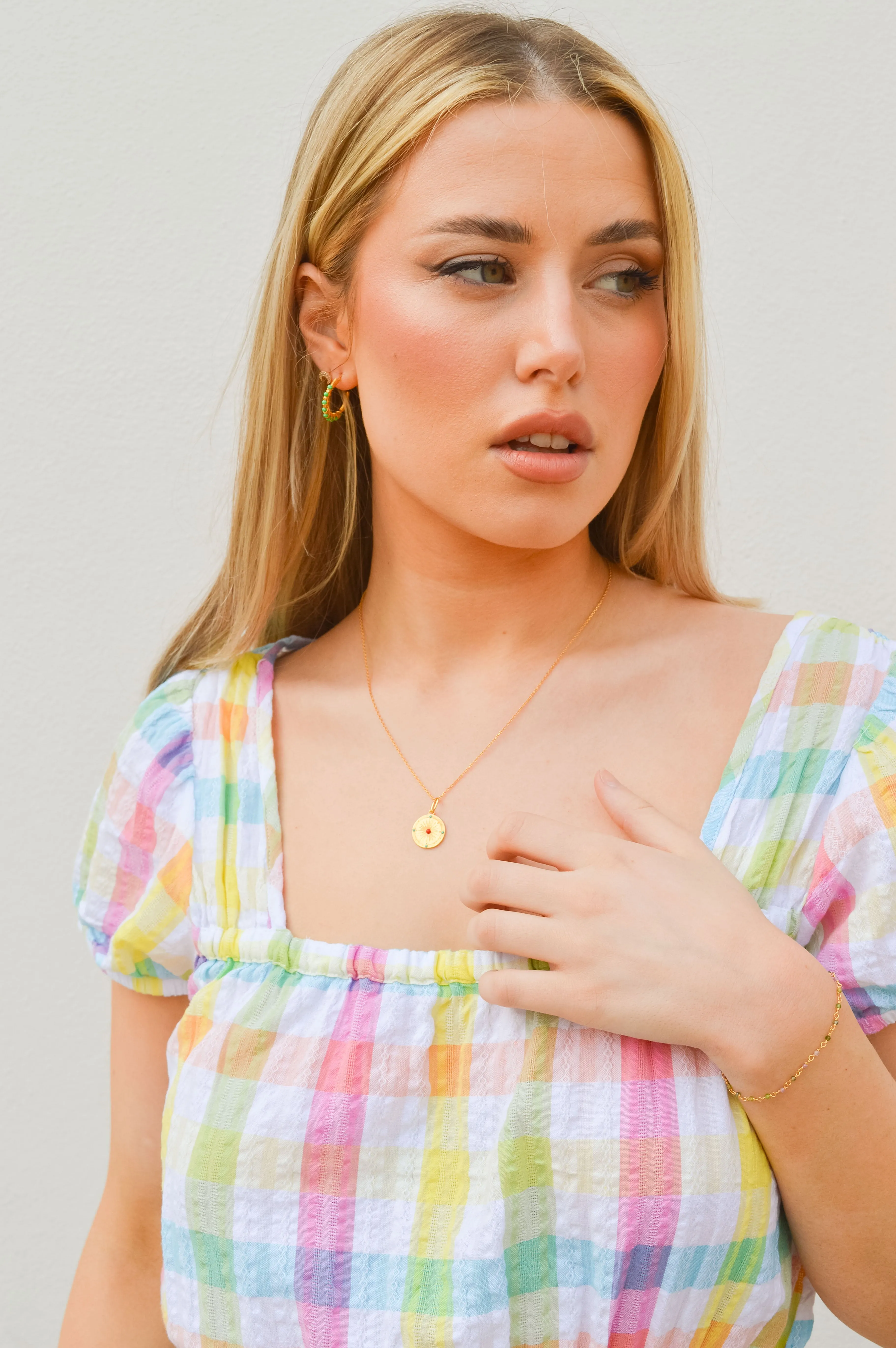 Une A Une Soleil Mini Medallion Necklace