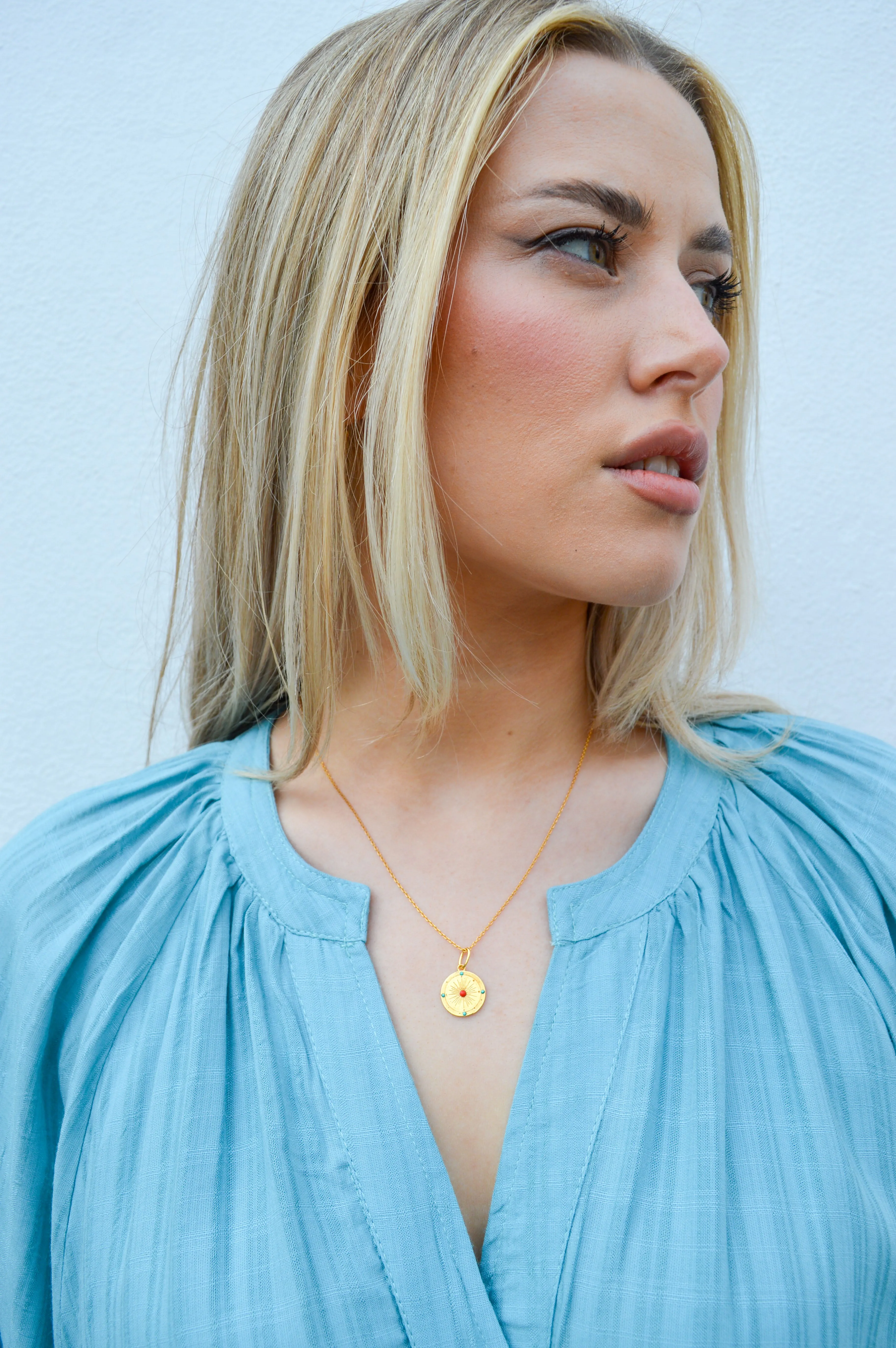 Une A Une Soleil Mini Medallion Necklace