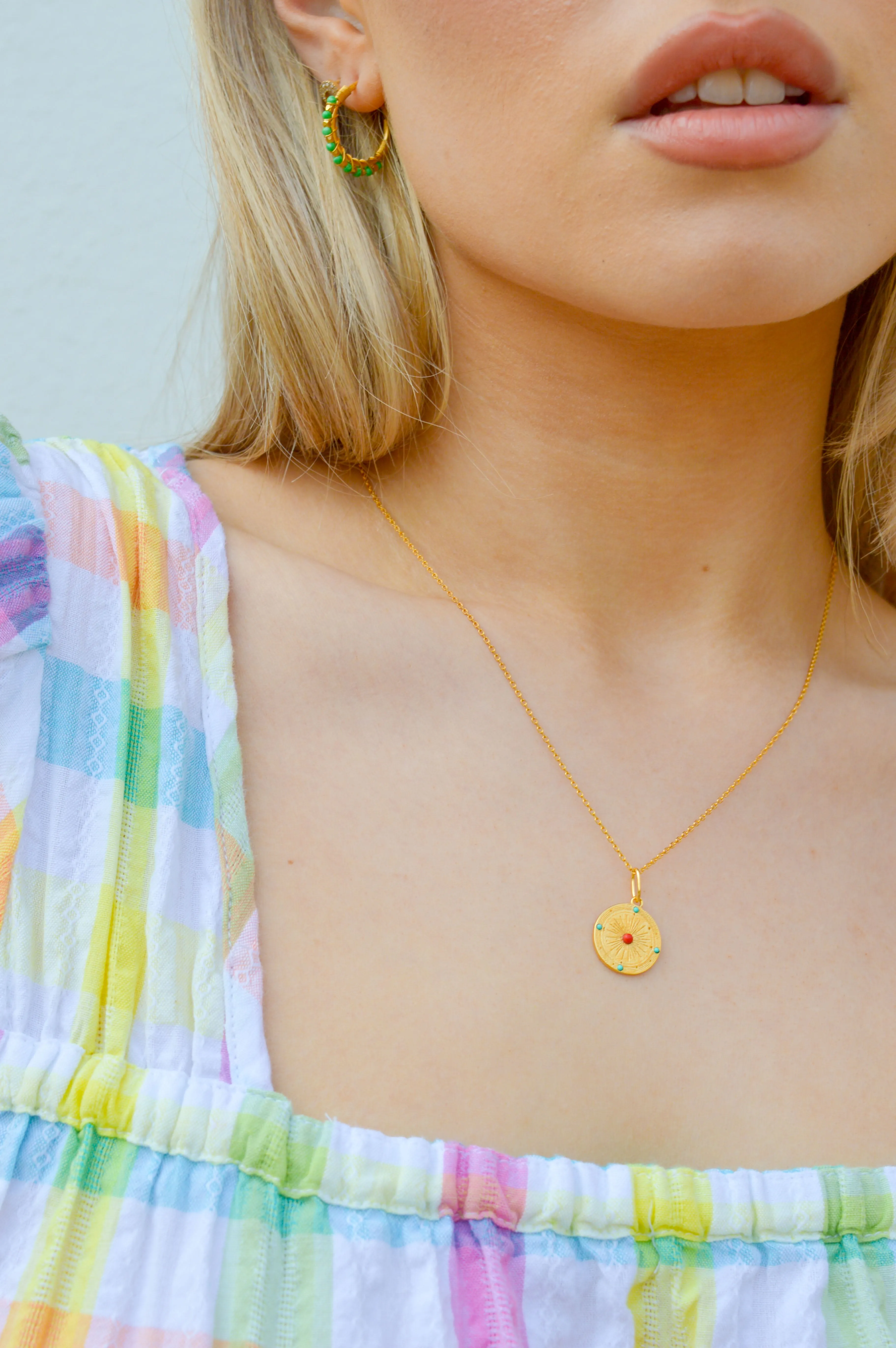 Une A Une Soleil Mini Medallion Necklace