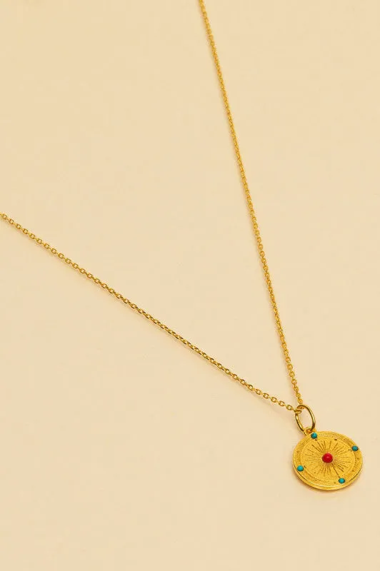 Une A Une Soleil Mini Medallion Necklace