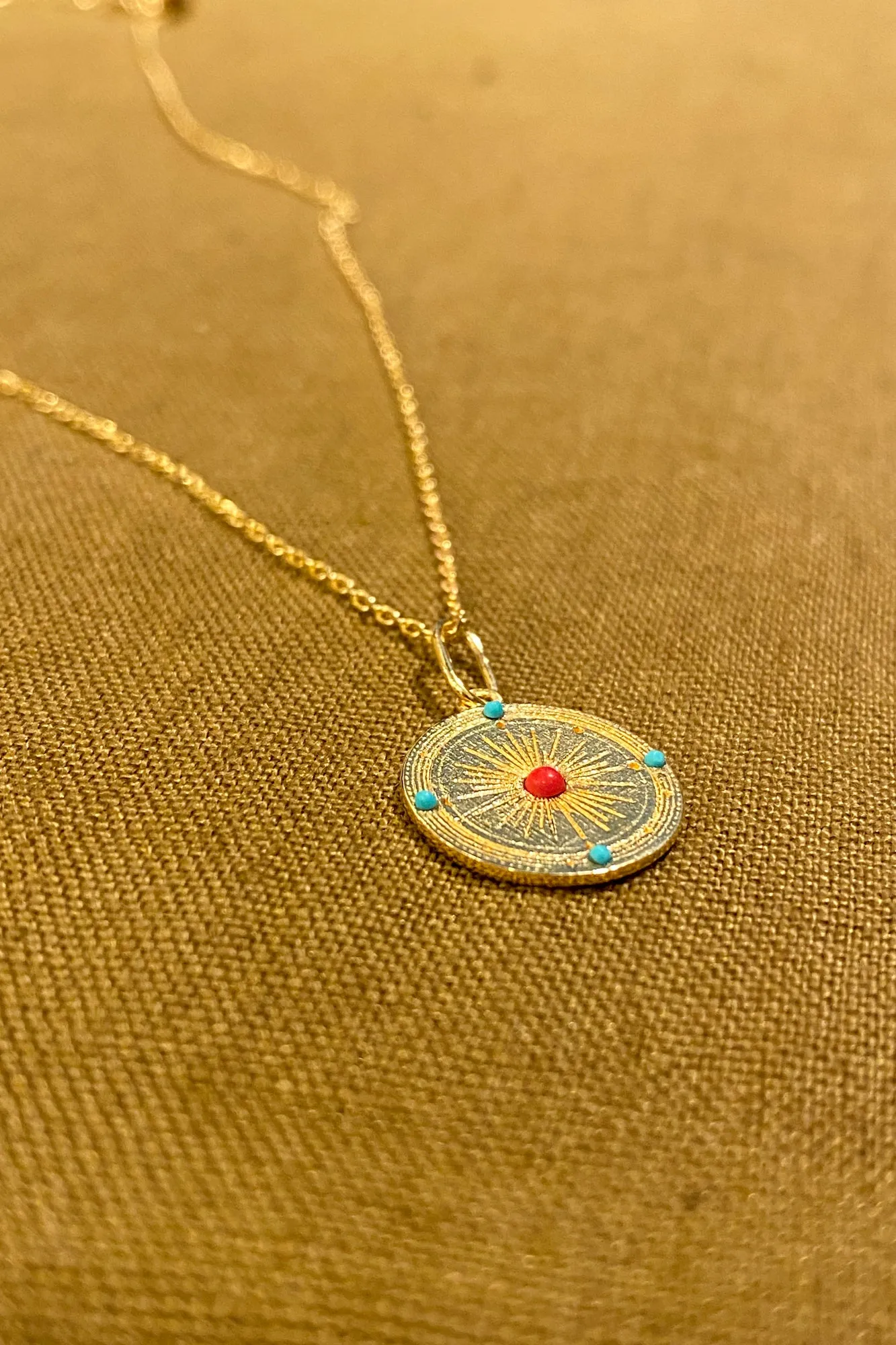 Une A Une Soleil Mini Medallion Necklace