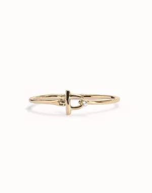 UNOde50 18K Gold-plated Bracelet with Front Clasp and White Topaz