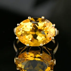 Vintage East West 9CTW Gold Citrine Cocktail Ring